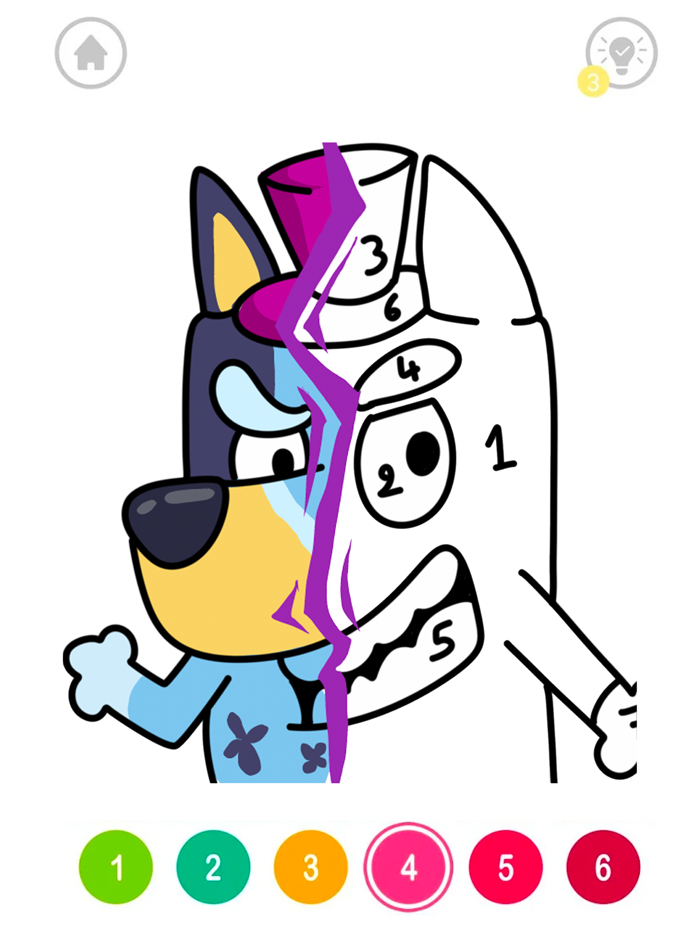 Bluey Coloring by Number