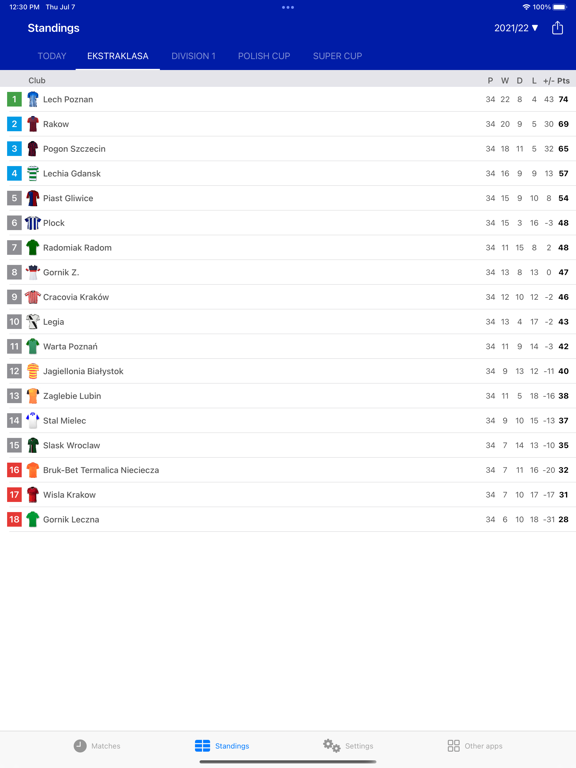 Live Scores for Ekstraklasa screenshot 2