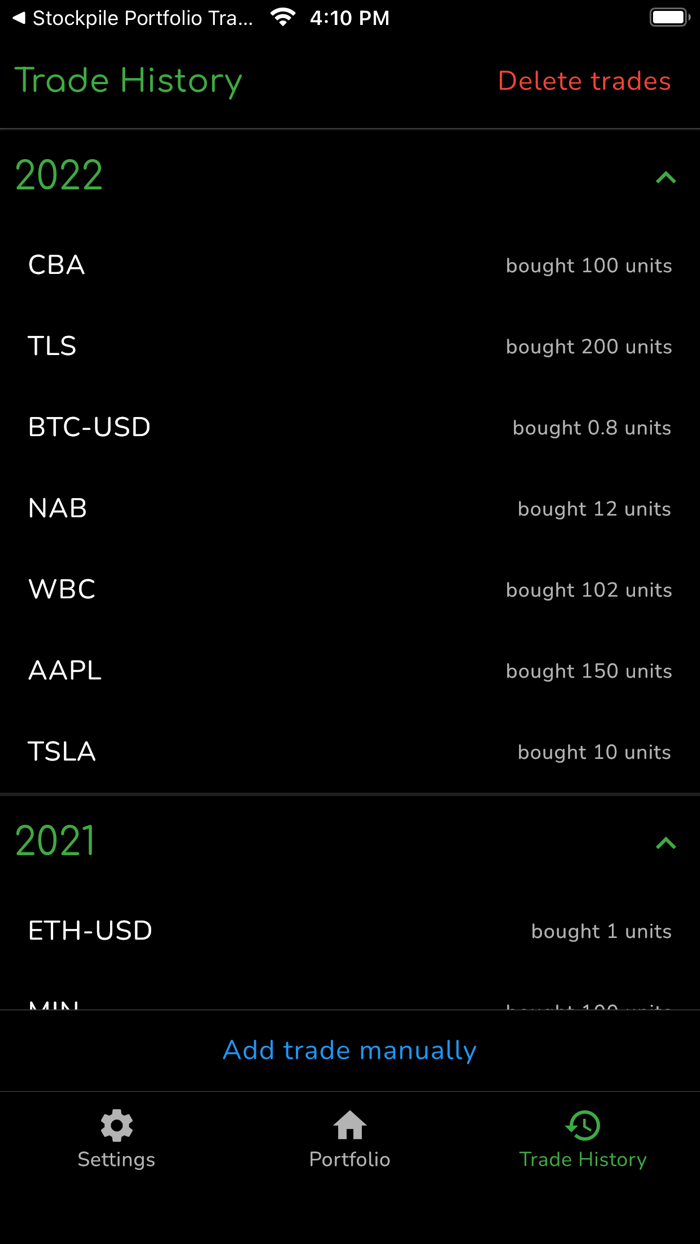 Stockpile Portfolio Tracker