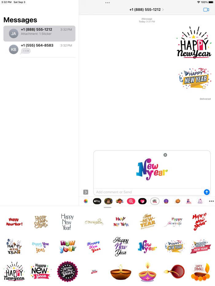 Happy New Year - Wishes Stkrs