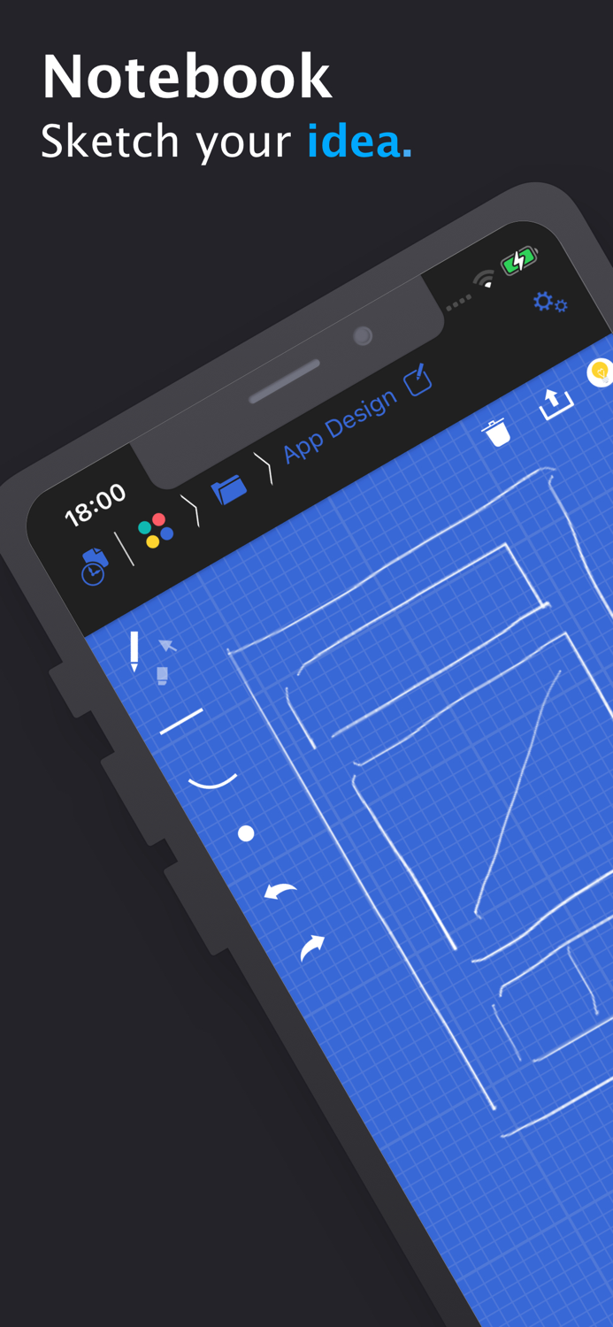 Blue Sketch - Handwritten note