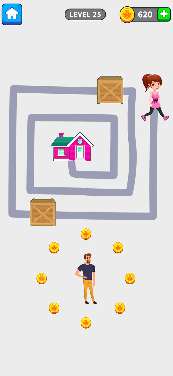 Draw To Home Puzzle Game