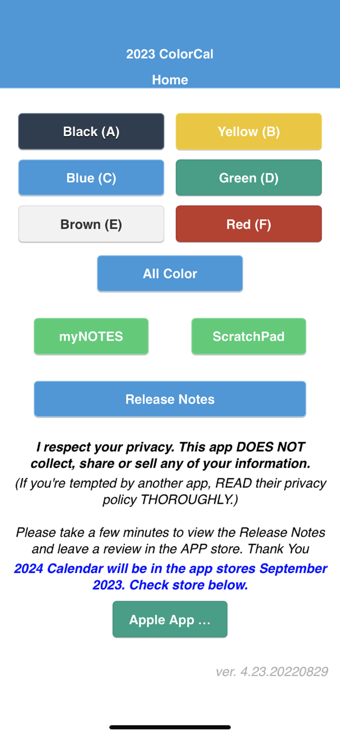 2023 ColorCal USPS calendar