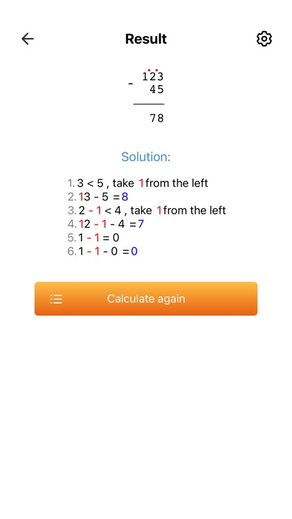 Column subtraction method