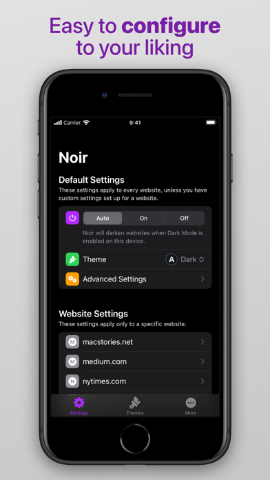 Noir - Dark Mode for Safari app screenshot 2 by Jeffrey Kuiken - appdatabase.net