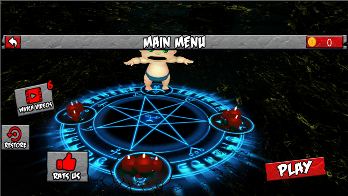 Baby in Blue Dark Scary House