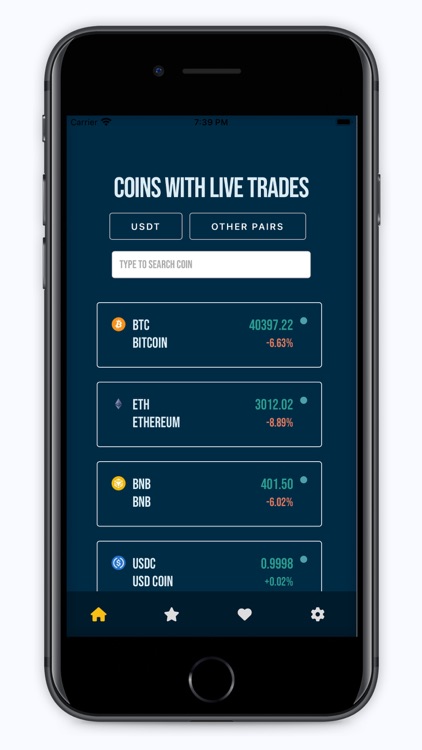 CryptoTicks live cryto charts