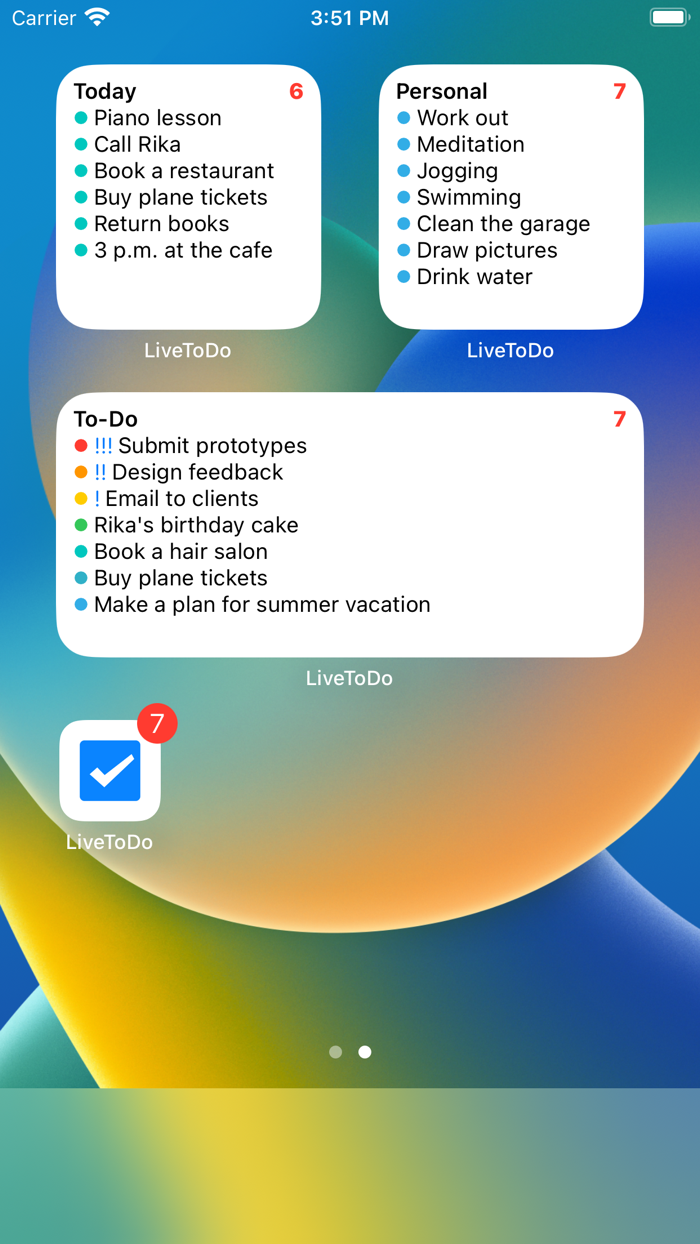 Live Activities To Do List