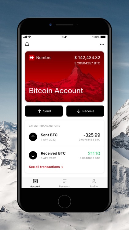 Numbrs - Bitcoin Account