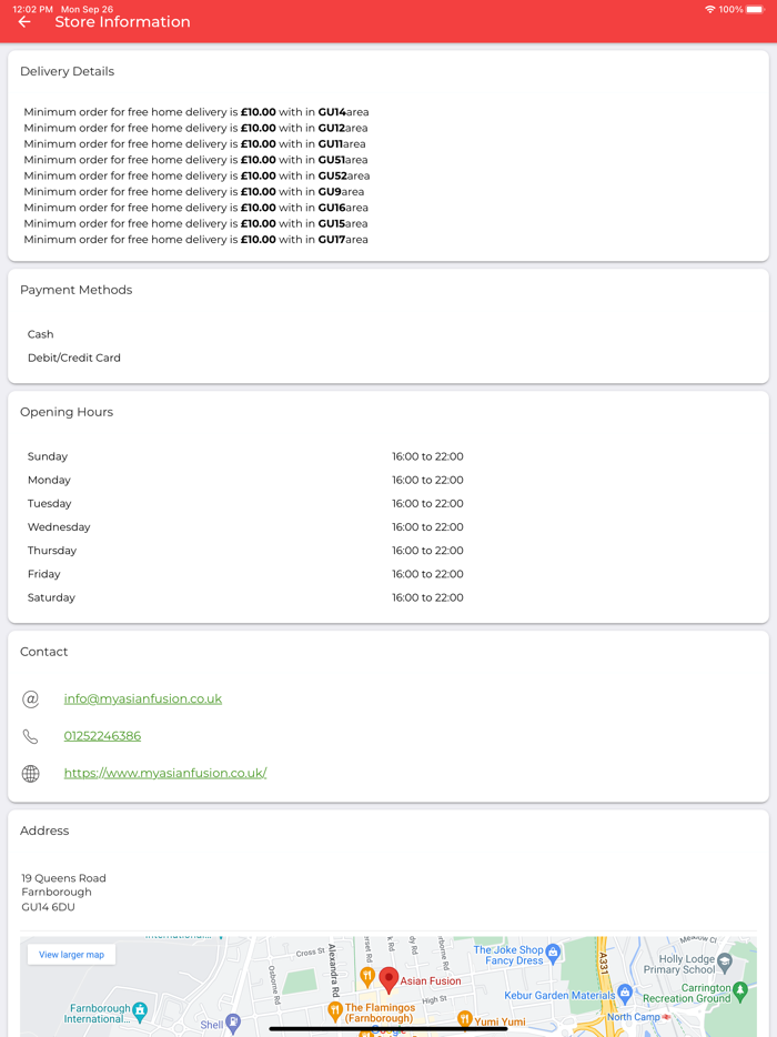 Asian Fusion Farnborough