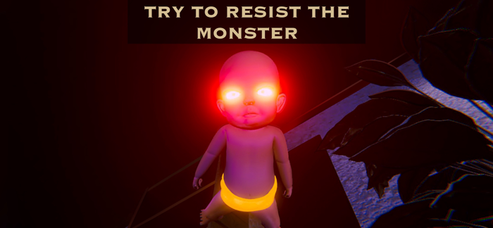 Scary Baby in Pink House