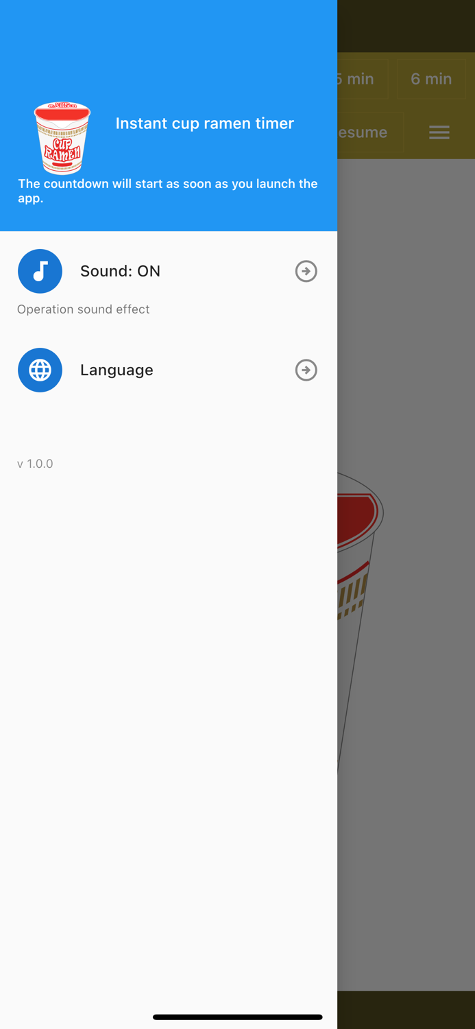 Instant cup ramen timer