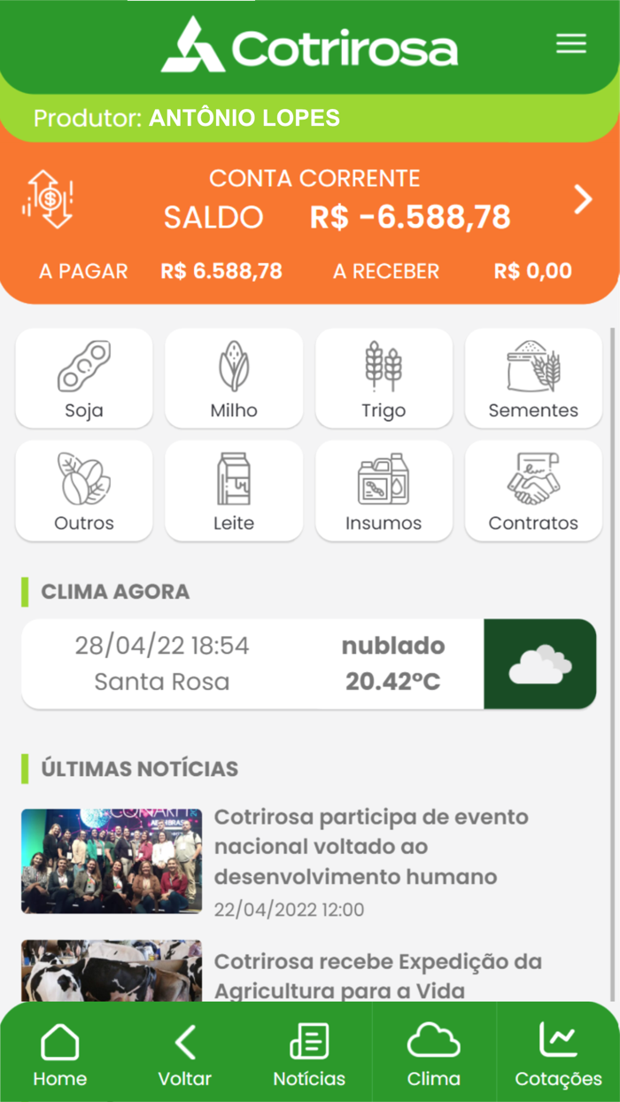 Portal do Produtor Cotrirosa