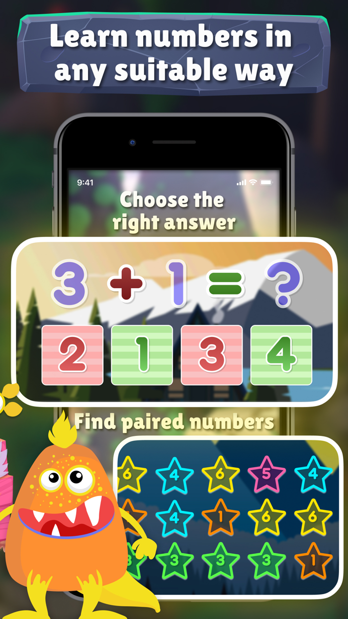 Fun Monster Math Game  Puzzle