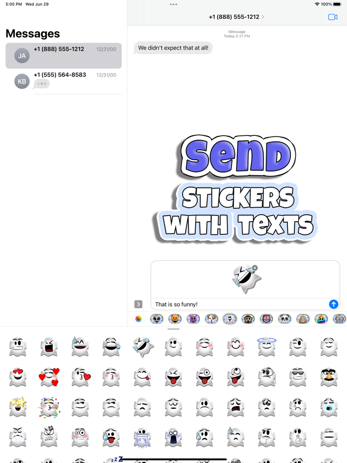 Sticky Moji Ghost Stickers