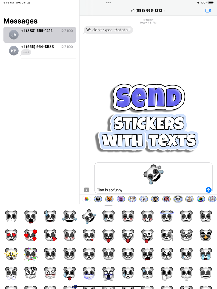 Sticky Moji Panda Stickers