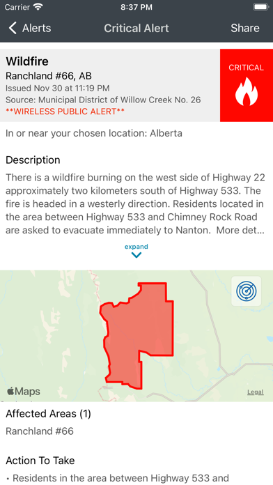Alberta Emergency Alert screenshot 3