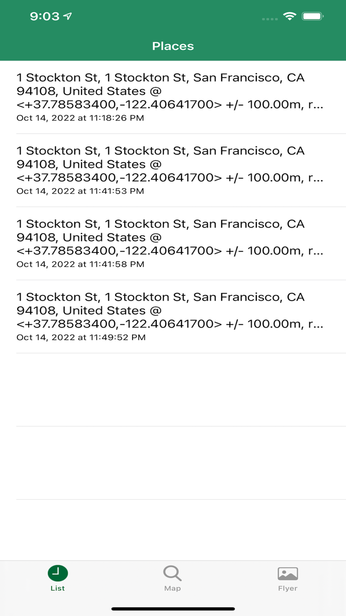 Visit Place Tracking