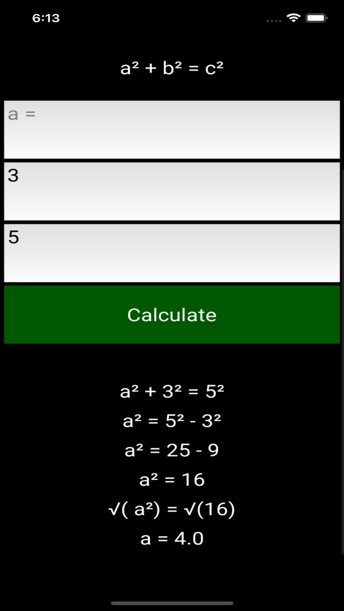 Pythagorean Theory Calculator