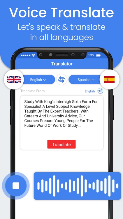 Voice Text Language Translator