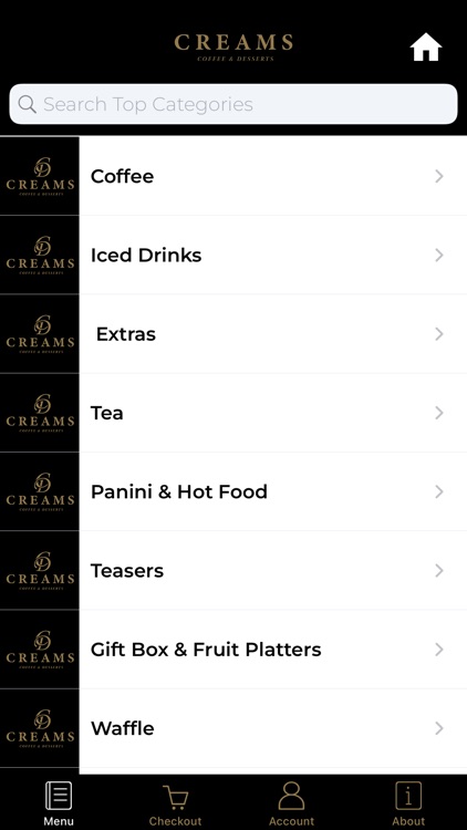 Creams Coffee and Desserts