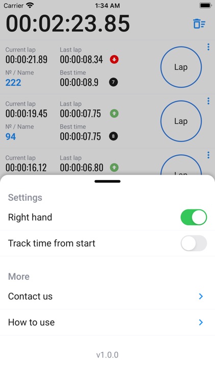 Group sports stopwatch