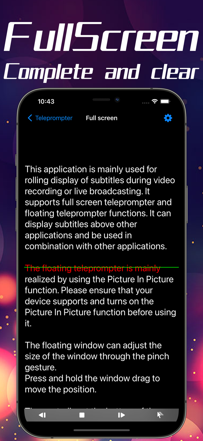 Teleprompter - Floating window