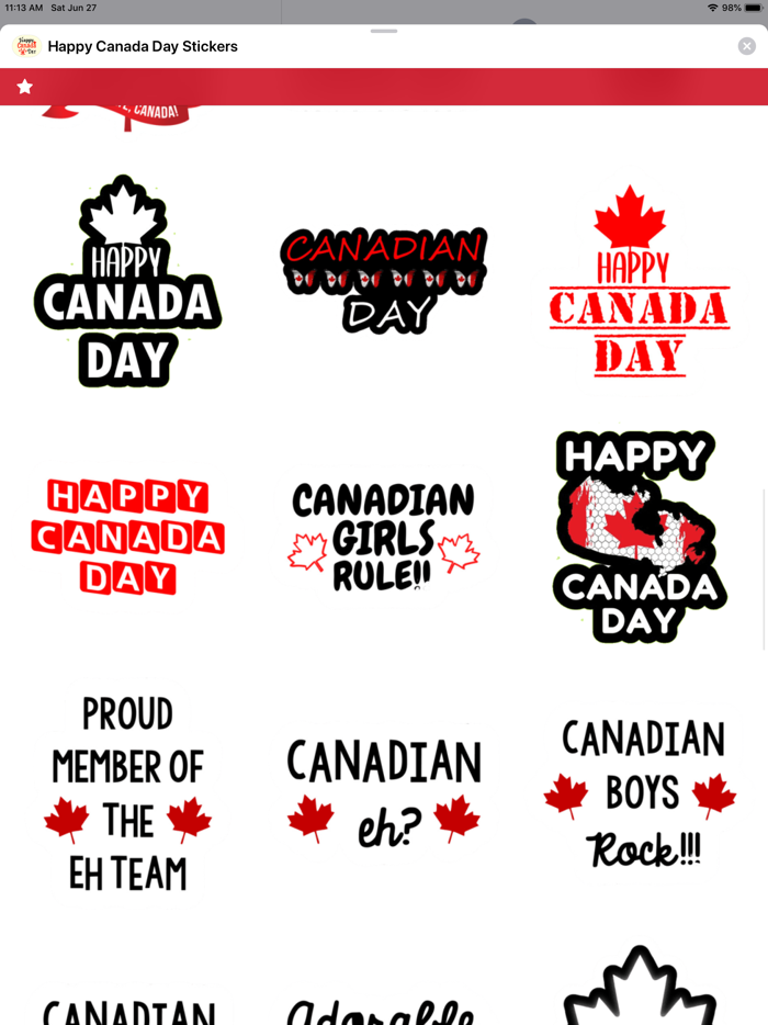 Happy Canada Day Stickers