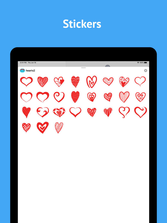 Love Hearts stickers for text