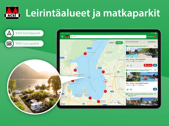 ACSI Campings Eurooppa App Storessa