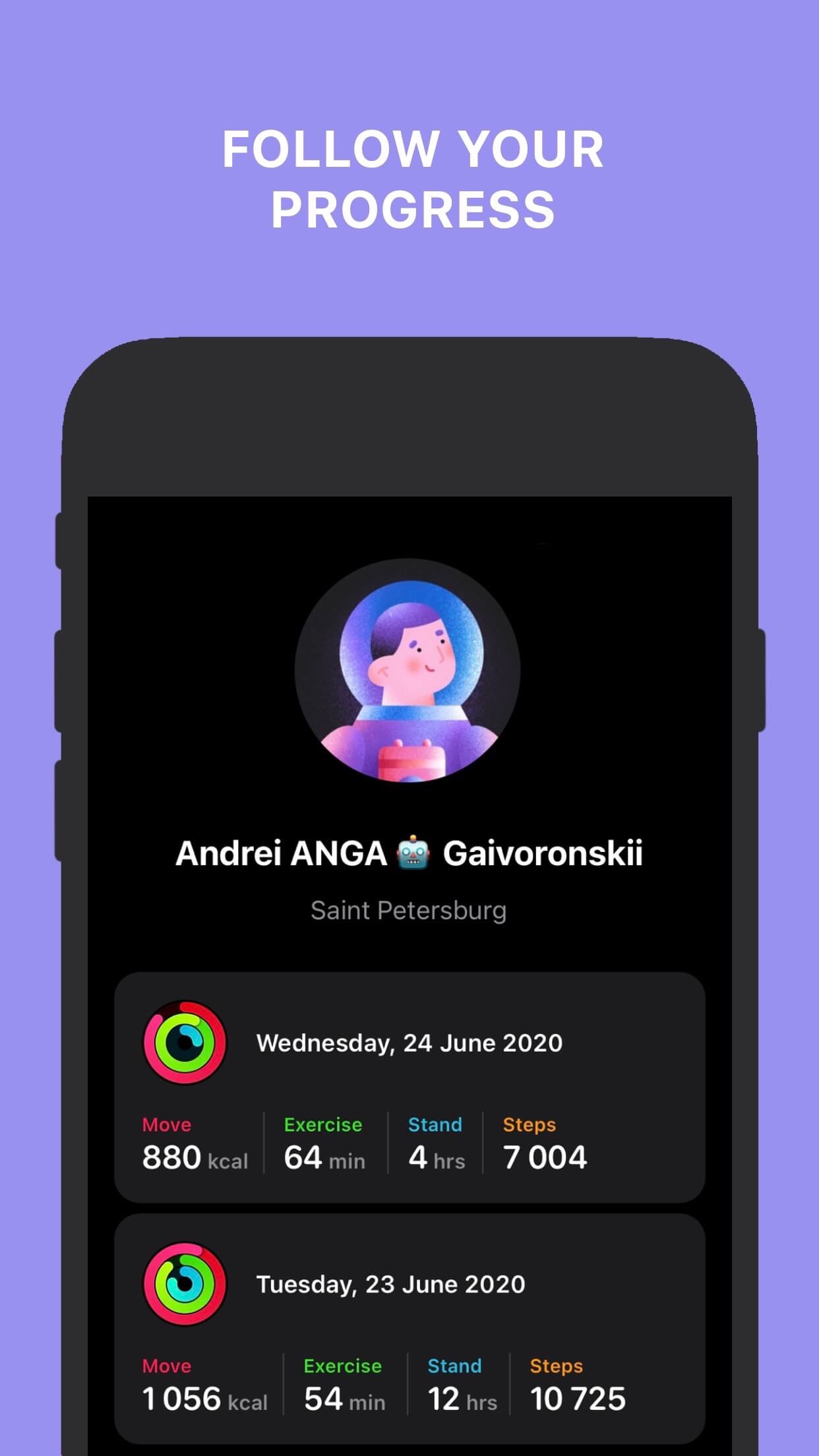 Screenshot do app Activity Tracker+