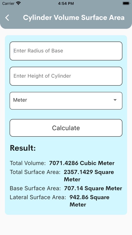 Area & volume calculators