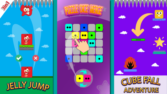 Fuzzy Dice Puzzle Games 3 in1