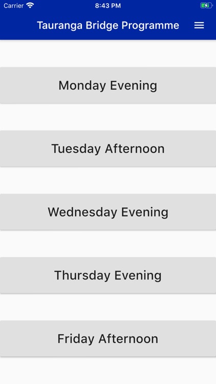 Tauranga Bridge Club Programme