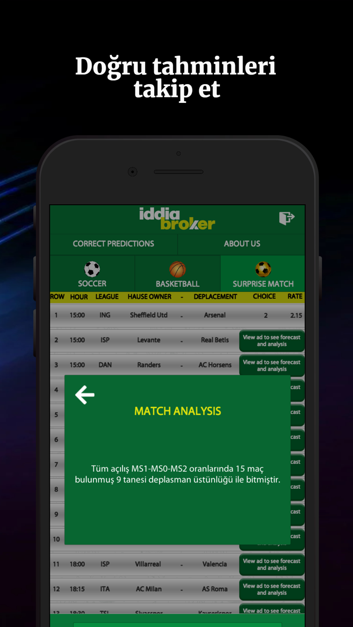 iddia Broker - Maç Analizi