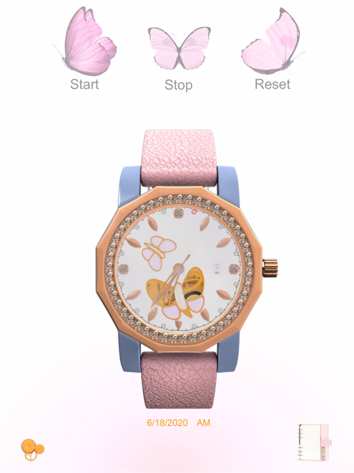 ClockZone Pink Butterfly Ed