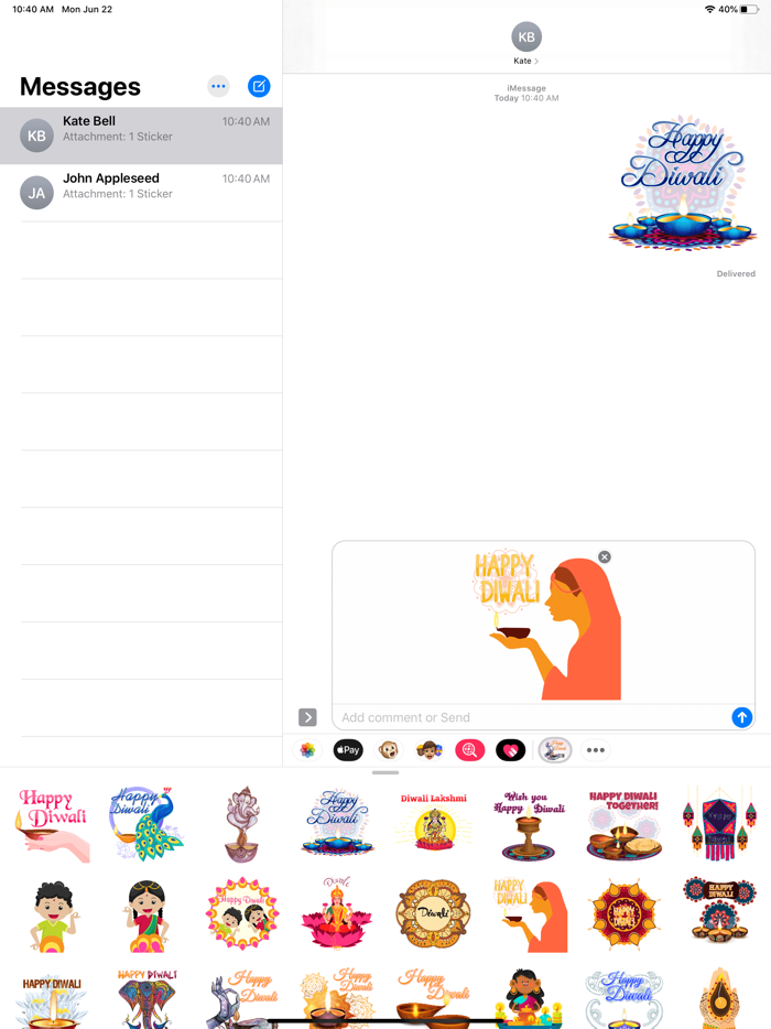 Elegant Diwali Wishes Stickers