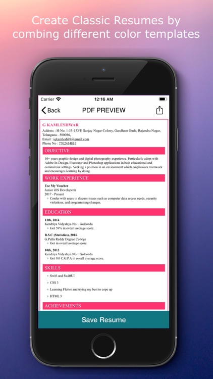 Resume Builder-Cv Designer screenshot-3
