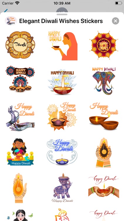 Elegant Diwali Wishes Stickers
