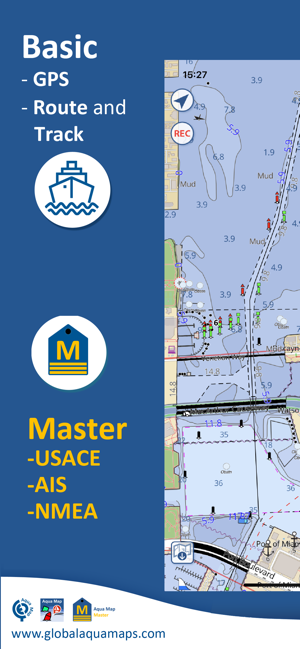 Aqua Map: Marine & Lake charts