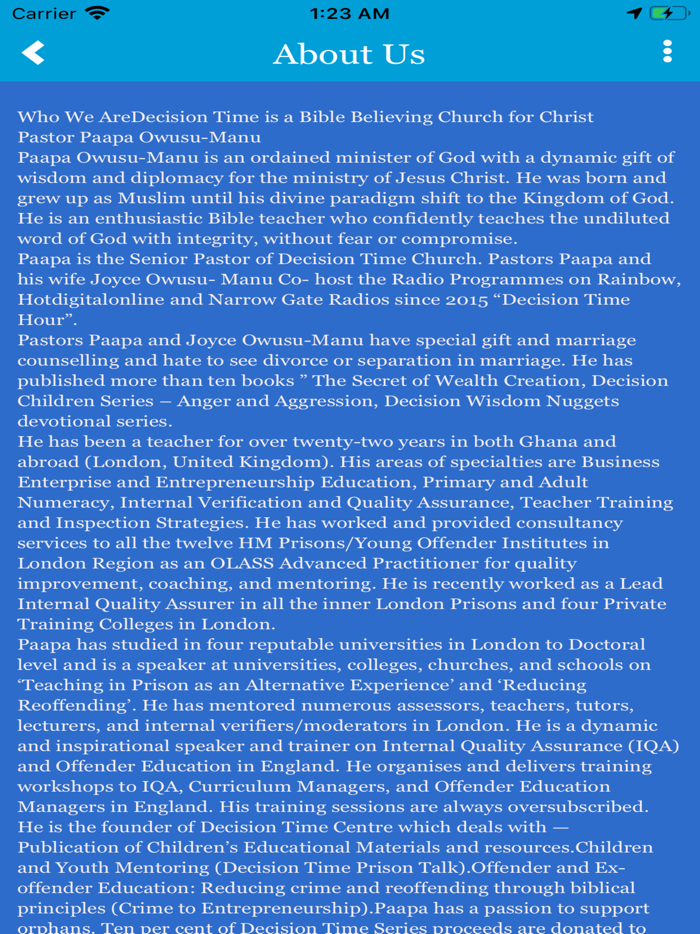 Decision Time Church