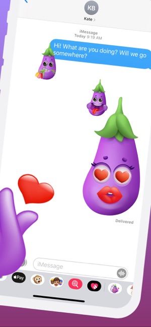 Eggplant 3D Emoji Stickers App(圖2)-速報App