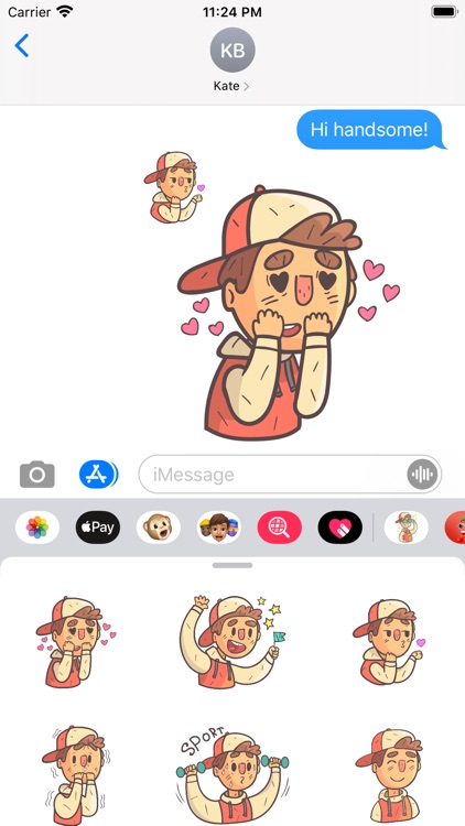 Handsome Skater Emoji Stickers