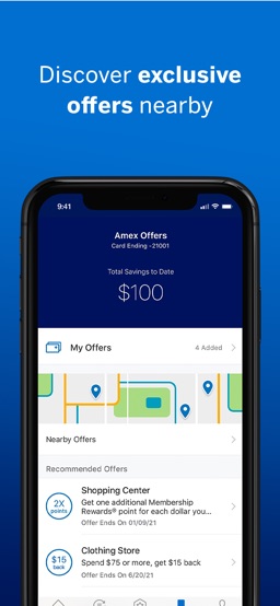Amex app screenshot