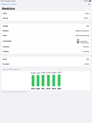 Screenshot 3 Notas de corte EvAU Madrid iphone