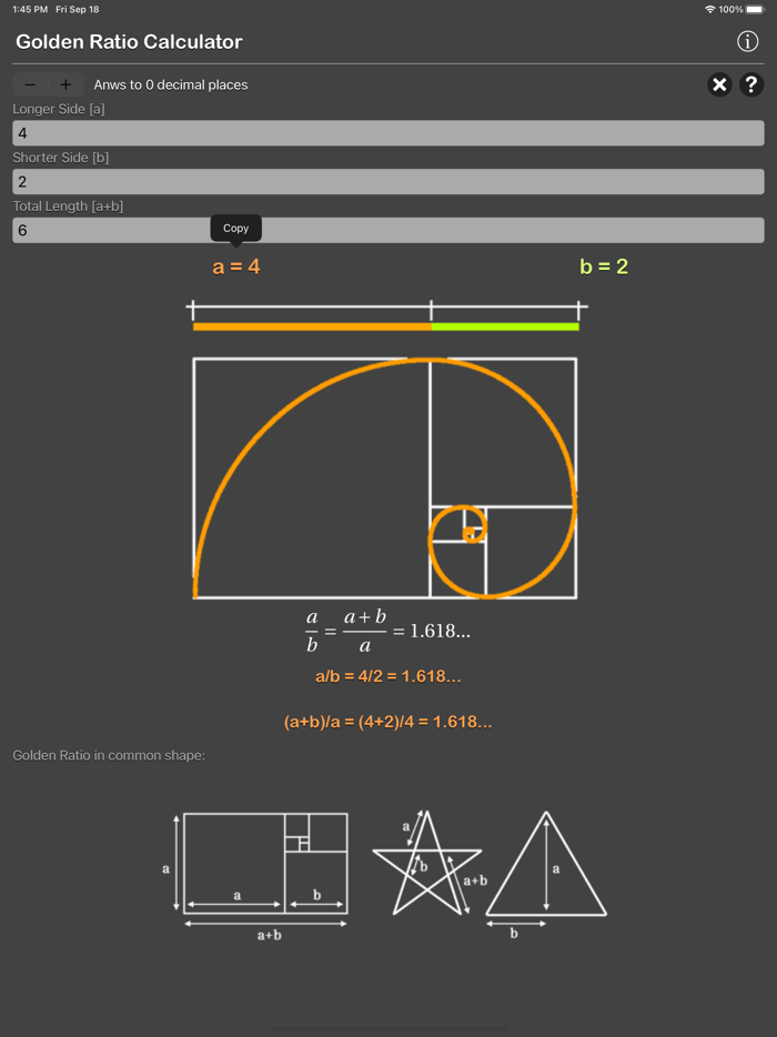 Golden Ratio Calculator Plus