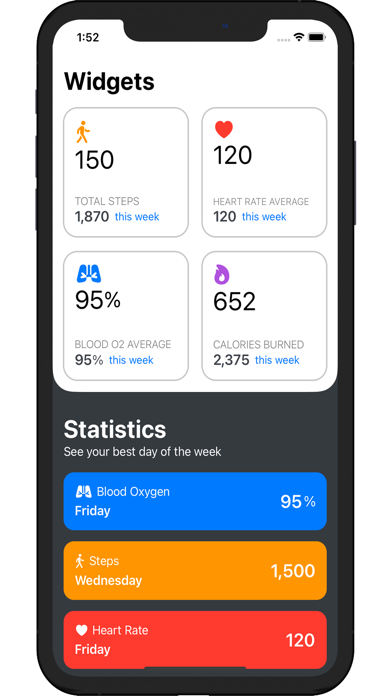 Health app as widget screenshot 2