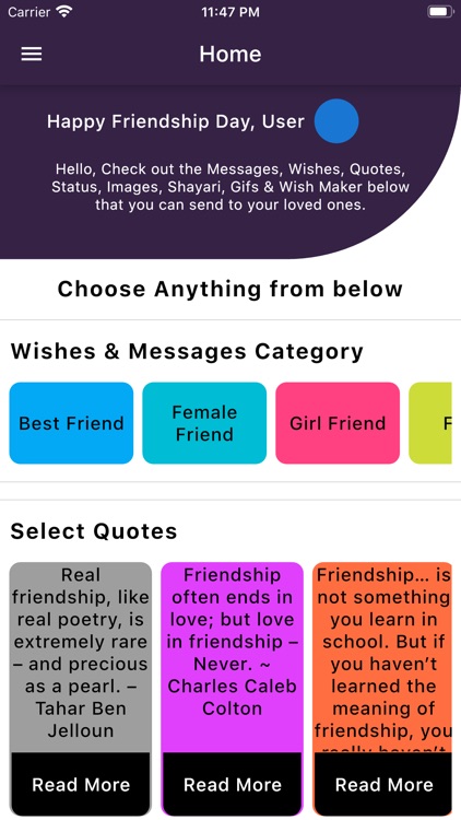 Friendship Gif Status Messages