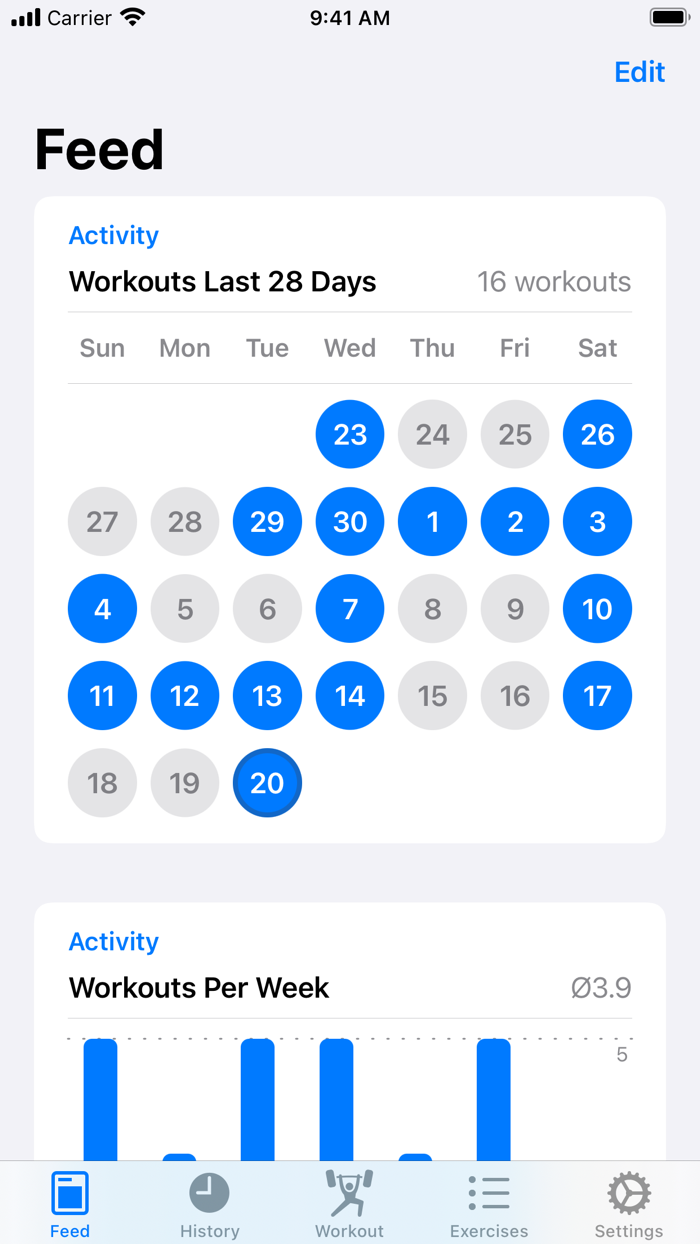 Iron - Workout Tracker