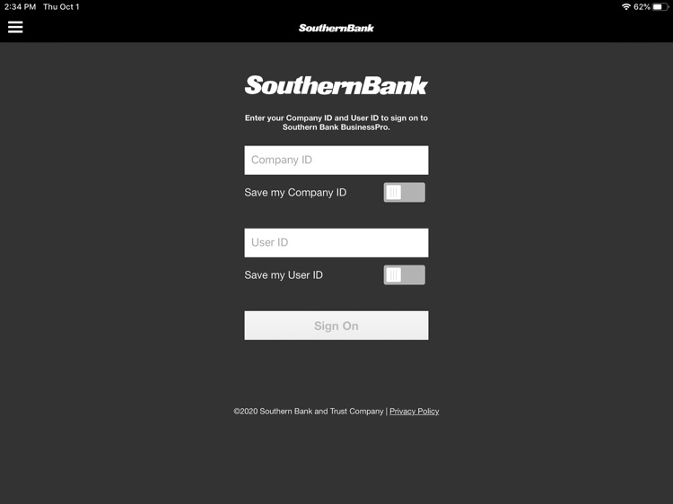 Southern BusinessPro for iPad